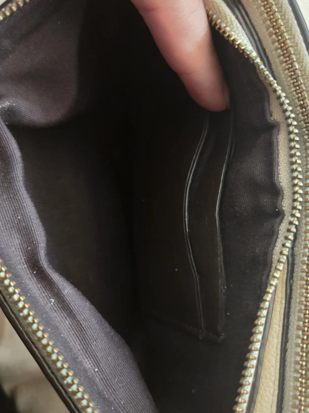 Coach Pebbled Leather Zip Pouch in Light Gray